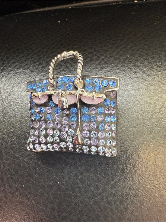 Jewelry - Crystal Embellished Blue Mini Bag Brooch
Silhouette Of Hermes Birkin Bag